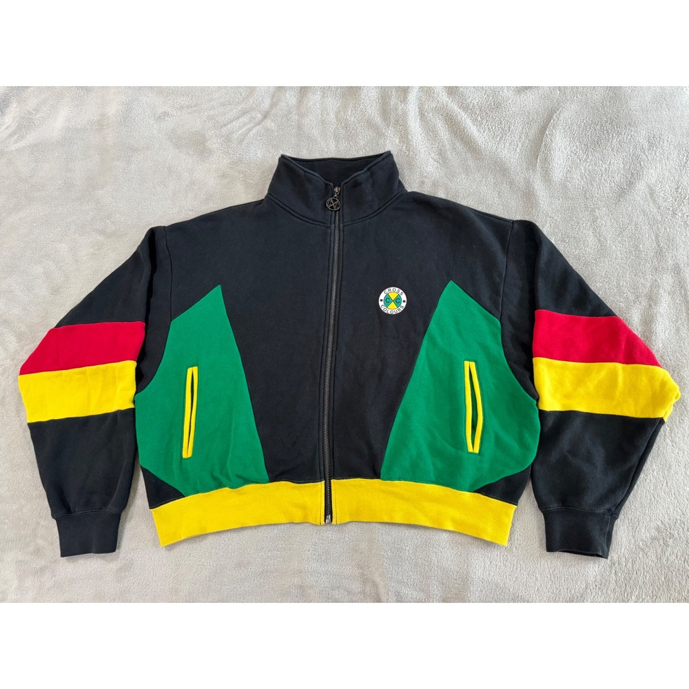 Cross Colours Vintage Style Full Zip Track Jacket Colorblock Hip-Hop Indie 90s